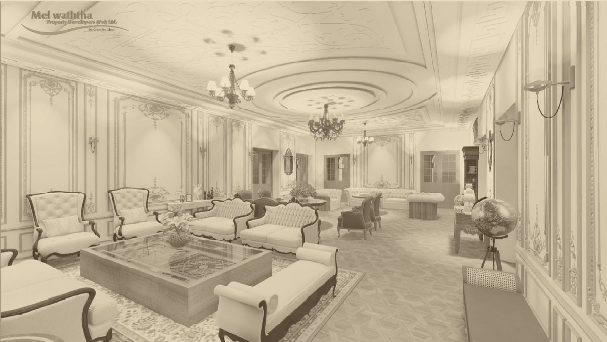 Colonial hotel in sepia